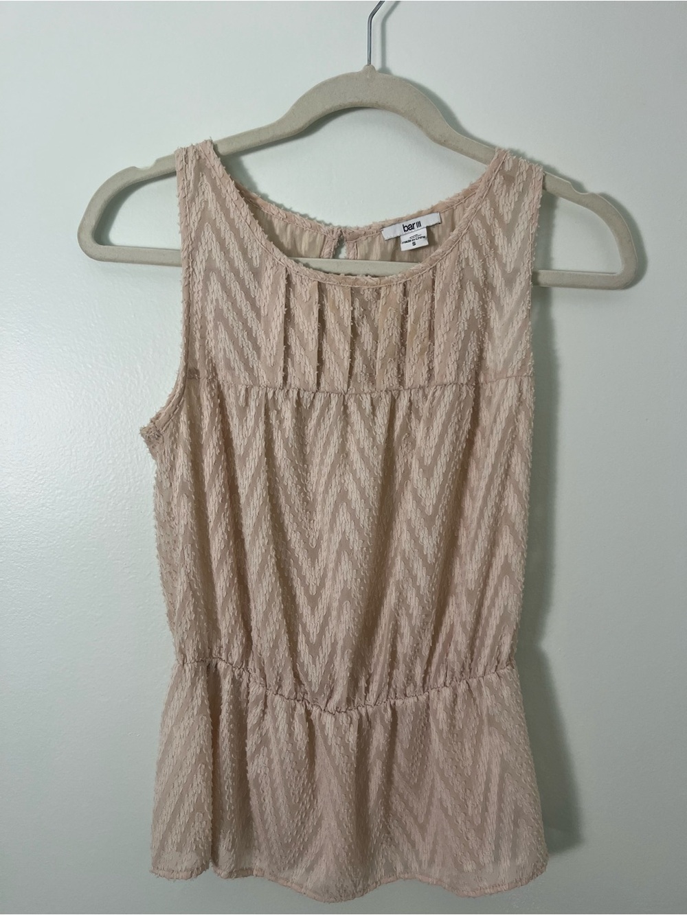Bar III Blush Chevron Peplum Tank Dress